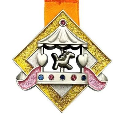خرید 10KM Glitter کودکان مدال های مجازی دویدن سوغاتی جایزه نهایی تولید آنلاین